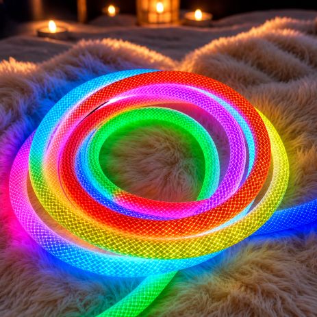 Умная плетеная светодиодная лента RGB VALESO 5 м 250LED с пультом и управлением через приложение