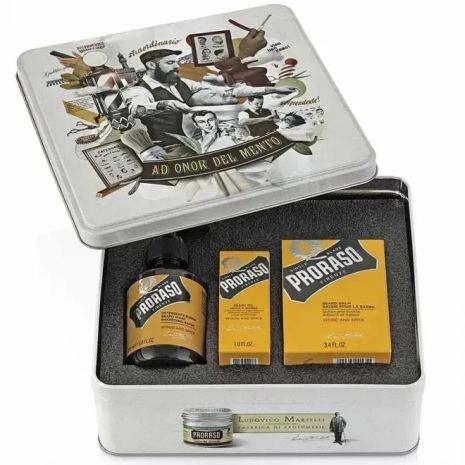 Набор для ухода за бородой Proraso Metal Box Beard Care Wood & Spice Gift Set