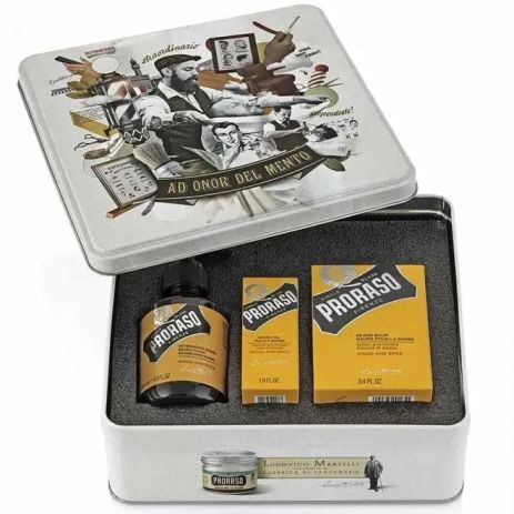 Набір для догляду за бородою Proraso Metal Box Beard Care Wood & Spice Gift Set