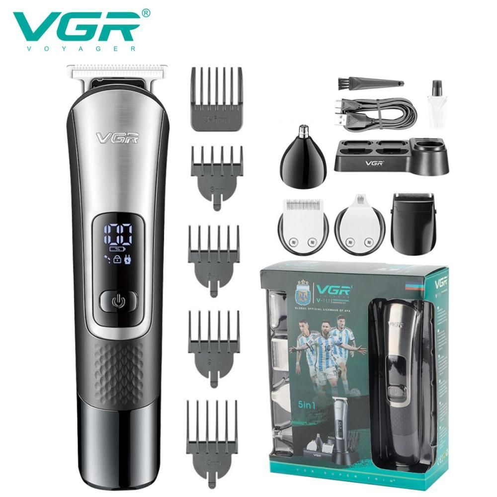 Набір для стрижки VGR 5 в 1 V-111, 9 насадок, LED display Набір для стрижки VGR 5 в 1 V-111, 9 насадок, LED display