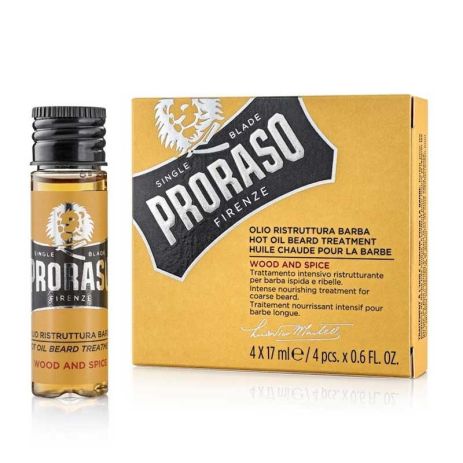 Гаряча олія для бороди Proraso Beard Оil 4 х 17 мл