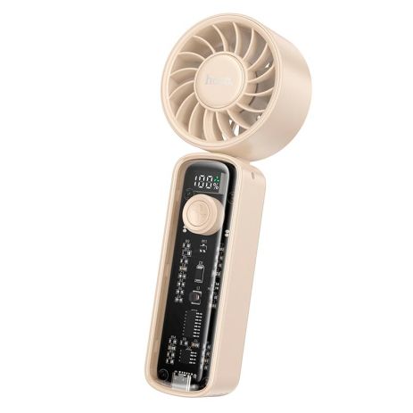 Вентилятор HOCO transparent foldable fan HX602 |2-6.5h, 100 Levels, 60dB| beige
