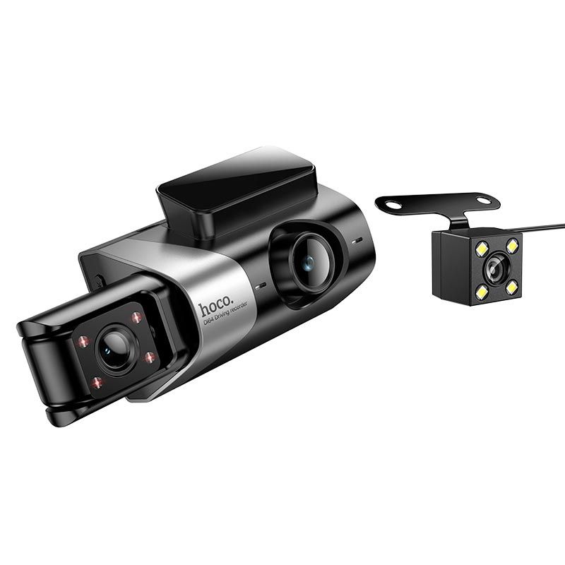 Відеореєстратор HOCO Triumph 3-screen simultaneous display driving recorder DI64 (wifi version) |720p/480p+480p rear, 3"|black Відеореєстратор HOCO Triumph 3-screen simultaneous display driving recorder DI64 (wifi version) |720p/480p+480p rear, 3"|black