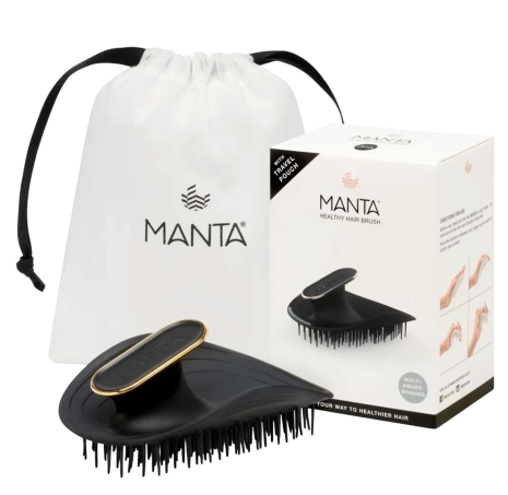 Щітка для волосся чорна MANTA Brush Black/Gold Щітка для волосся чорна MANTA Brush Black/Gold
