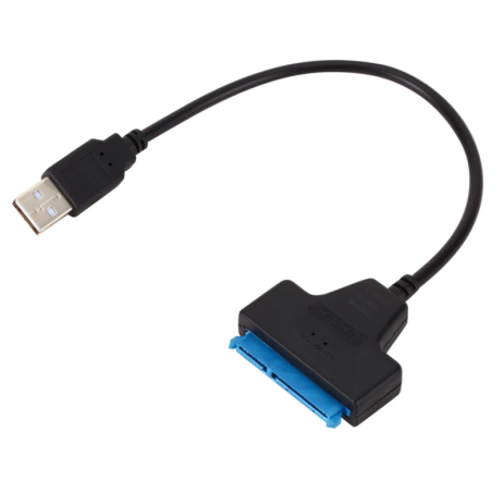 Кабель адаптер SATA III 22pin to USB(2.0) 480Mbps Black | Для HDD та SSD