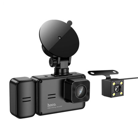 Видеорегистратор HOCO DI62 Warrior three-screen simultaneous display driving recorder(wifi version) |720p front/480p rear/480p inner| black Видеорегистратор HOCO DI62 Warrior three-screen simultaneous display driving recorder(wifi version) |720p front/480p rear/480p inner| black