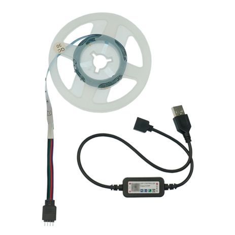 LED лента USB RGB 5V, IP 20, 2м, 20 светодиодов, Bluetooth, на самоклейке LED лента USB RGB 5V, IP 20, 2м, 20 светодиодов, Bluetooth, на самоклейке