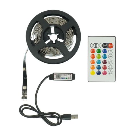 LED лента USB RGB 5V, IP 20, 2м, с Bluetooth и пультом, на самоклейке LED лента USB RGB 5V, IP 20, 2м, с Bluetooth и пультом, на самоклейке