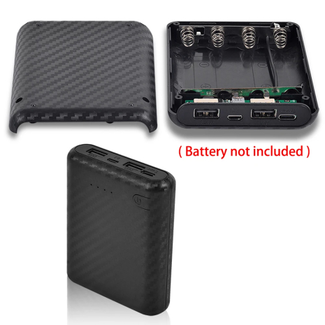 Корпус повербанку X4 під АКБ 4×18650 до 12000mAh (44.4Wh); PD 20W, QC 18W; In: Type-C, Micro, Out: 2xUSB-A, 1xUSB-C (12V/3A Max), Black