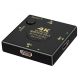 HDMI разветвитель Switch 1x3 на 3 порта (1out/3in) 4К 60Hz, Plastic, Square (65mm), Black | переключатель, размещение портов угловое | Для PC, XBox, PS4, PS5, видеоплееров
