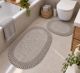 Коврики для ванной комнаты овальные хлопчатобумажные OMO12/grey-beige