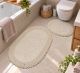 Коврики для ванной комнаты овальные хлопчатобумажные OMO12/beige