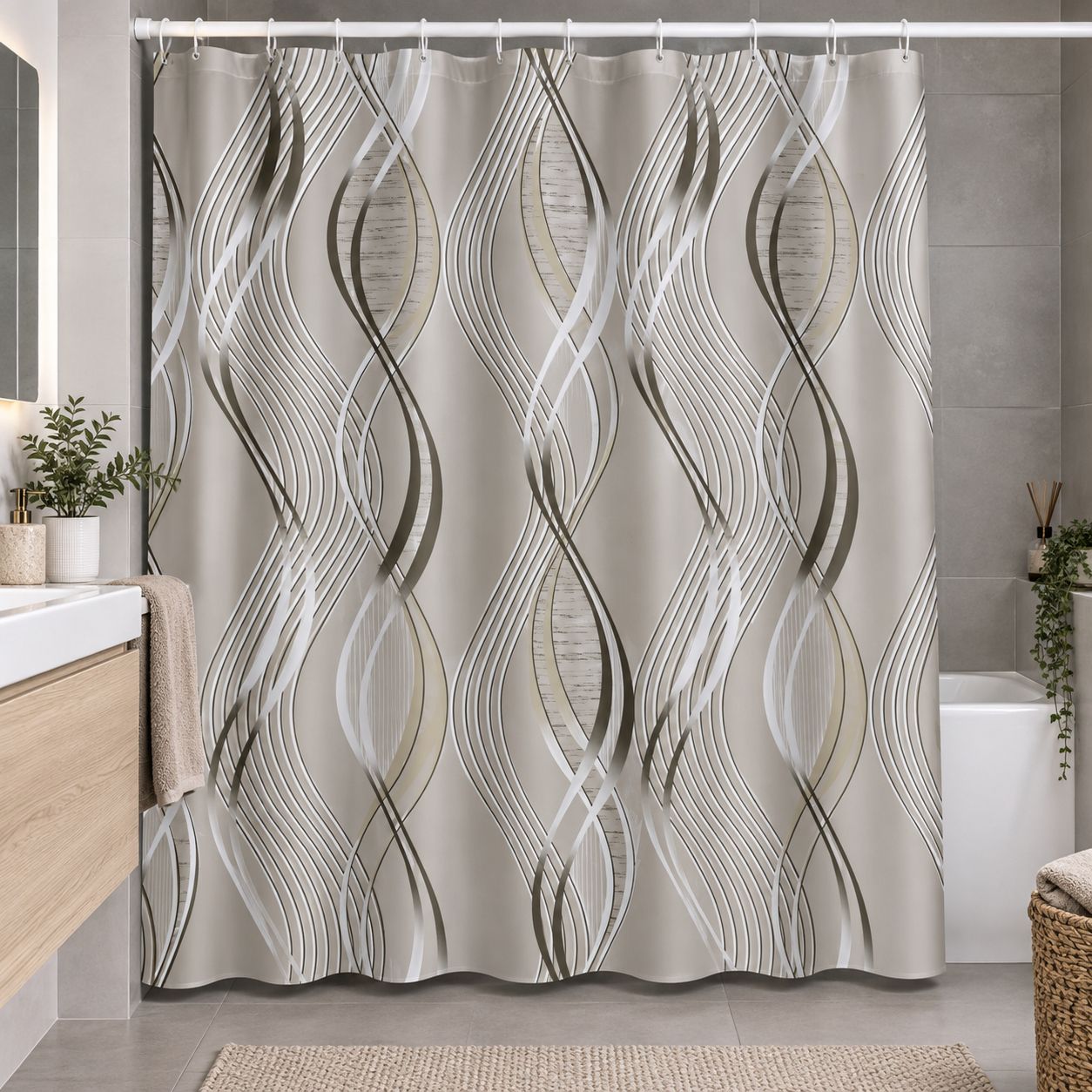 Шторка для ванной комнаты Miranda Sanfoni beige 180*200 см Шторка для ванной комнаты Miranda Sanfoni beige 180*200 см