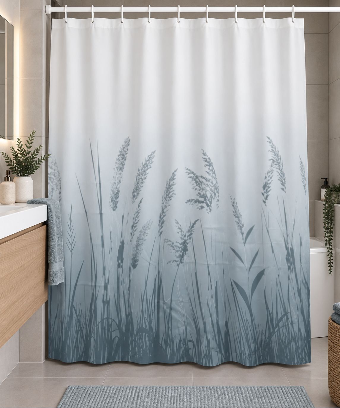 Шторка для ванной комнаты Miranda Solo blue-gray 180*200 см Шторка для ванной комнаты Miranda Solo blue-gray 180*200 см