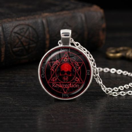 Кулон Пентаграмма Алукарда Hellsing Оберег амулет подвеска с красной пентаграммой