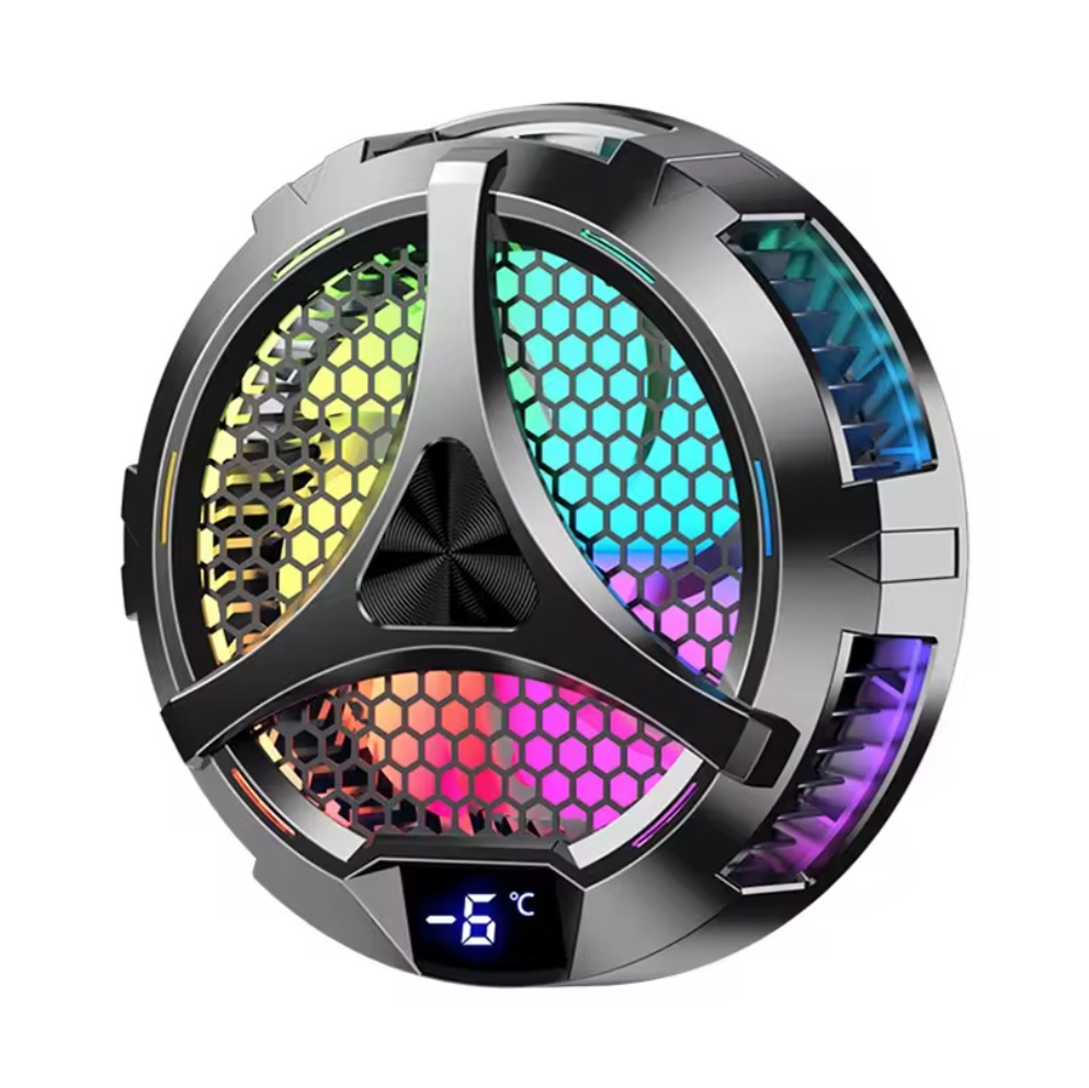 Магнітний RGB-кулер X42 15W (9V/2A Max) радіаторний (2 режими охолодження) з універсальним дисплеєм для планшета/ноутбука, 100x30mm, Type-C, Black Магнітний RGB-кулер X42 15W (9V/2A Max) радіаторний (2 режими охолодження) з універсальним дисплеєм для планшета/ноутбука, 100x30mm, Type-C, Black