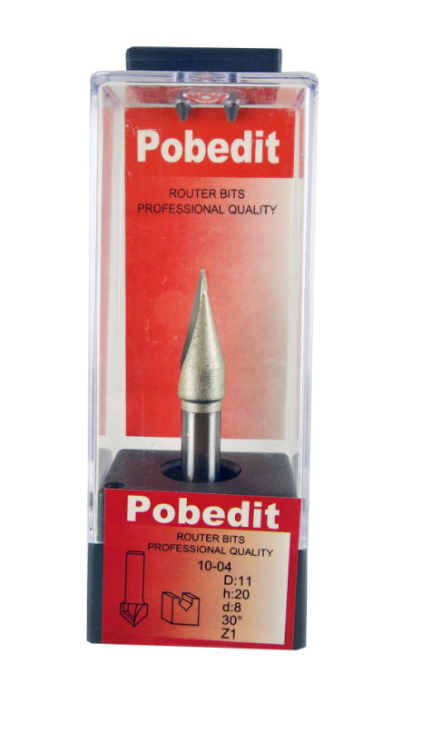 Фреза пазовая галтельная V-образная D-11 мм, d-8 мм, 30° одноножевая Pobedit P-1004-08-30-11z1 Фреза пазовая галтельная V-образная D-11 мм, d-8 мм, 30° одноножевая Pobedit P-1004-08-30-11z1