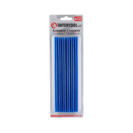 Комплект клеевых стержней голубых, 11,2×200 мм, 12 шт. INTERTOOL RT-1053 Комплект клеевых стержней голубых, 11,2×200 мм, 12 шт. INTERTOOL RT-1053