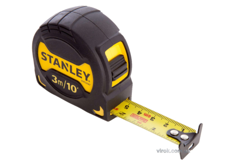 Рулетка "GripTape" : L= 3 м x 19 мм, метрична та дюймова шкала Stanley STHT0-33567