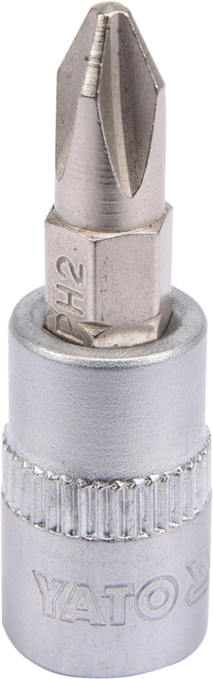 Головка торцевая с отверточной насадкой Philips 1/4" PH2 37 мм Yato YT-04412 Головка торцевая с отверточной насадкой Philips 1/4" PH2 37 мм Yato YT-04412