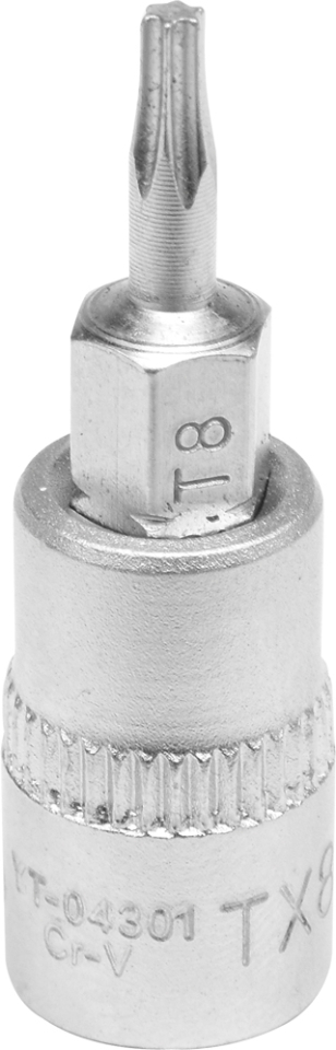 Головка торцевая с отверточной насадкой TORX 1/4" Т8 37 мм Yato YT-04301 Головка торцевая с отверточной насадкой TORX 1/4" Т8 37 мм Yato YT-04301