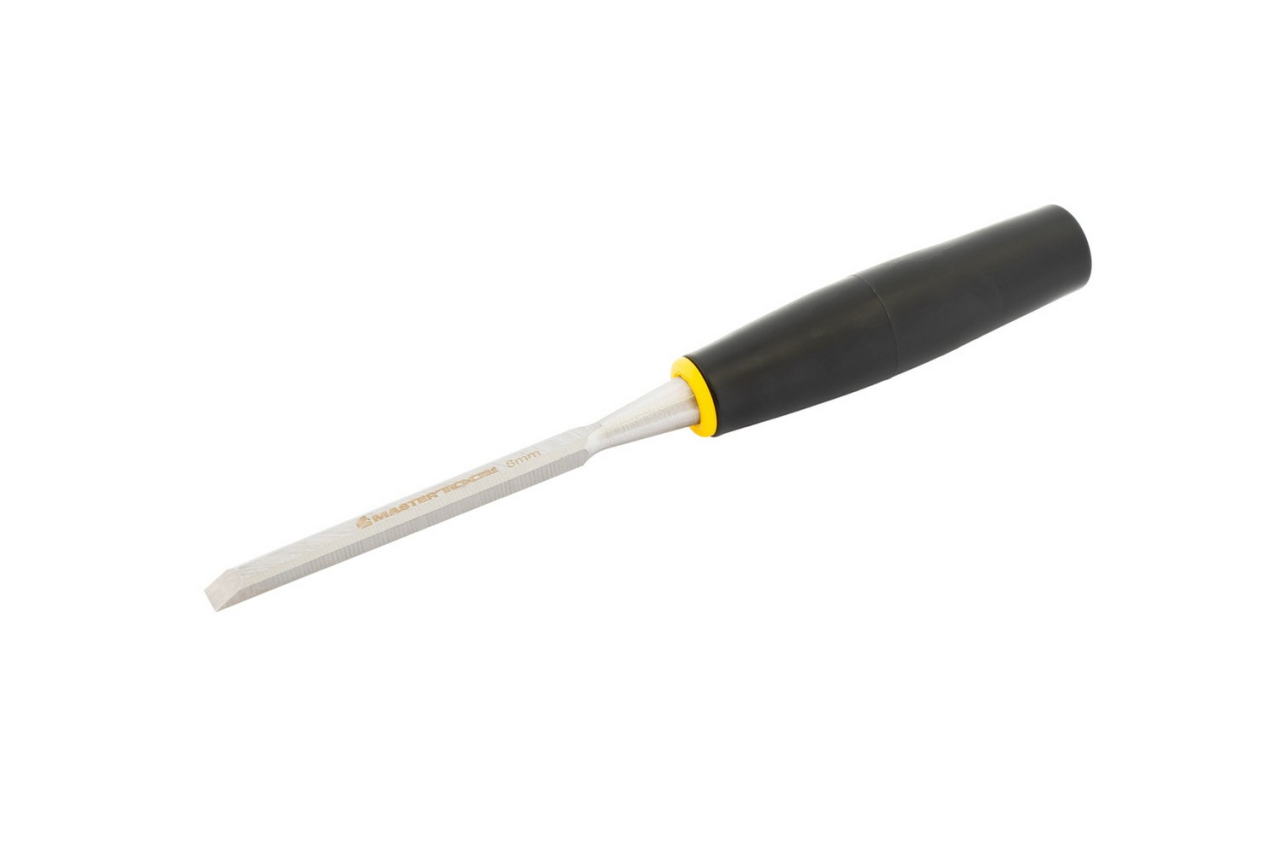 Стамеска плоска по дереву 8 мм із пластиковою ручкою MASTERTOOL 14-1708 Стамеска плоска по дереву 8 мм із пластиковою ручкою MASTERTOOL 14-1708