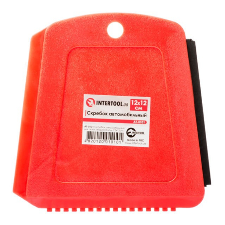 Скребок автомобильный для стекла, с водосгоном, 12×12 см INTERTOOL AT-0101 Скребок автомобильный для стекла, с водосгоном, 12×12 см INTERTOOL AT-0101