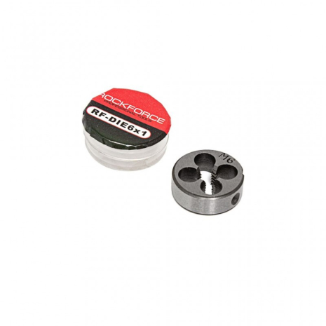 Плашка M6x1-Ø20мм, у пластиковому футлярі ROCKFORCE FORSAGE RF-DIE6x1 Плашка M6x1-Ø20мм, у пластиковому футлярі ROCKFORCE FORSAGE RF-DIE6x1