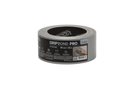 Лента армированная GripBond Pro Strong t 70°C 50 мм×25 м серая MASTERTOOL 77-2525 Лента армированная GripBond Pro Strong t 70°C 50 мм×25 м серая MASTERTOOL 77-2525