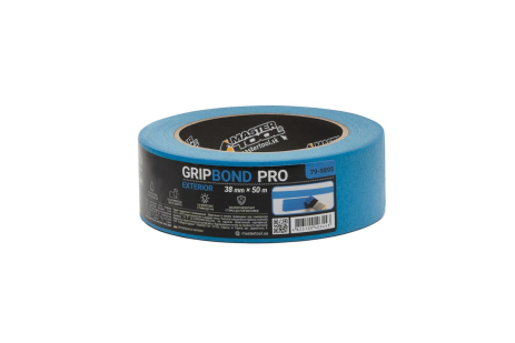 Стрічка малярська для фасадних робіт GripBond Pro Exterior 38 мм×50 м синя MASTERTOOL 79-9895 Стрічка малярська для фасадних робіт GripBond Pro Exterior 38 мм×50 м синя MASTERTOOL 79-9895