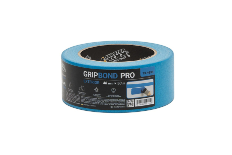 Стрічка малярська для фасадних робіт GripBond Pro Exterior 48мм×50м синя MASTERTOOL 79-9896 Стрічка малярська для фасадних робіт GripBond Pro Exterior 48мм×50м синя MASTERTOOL 79-9896