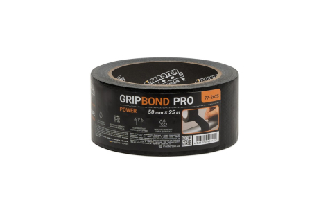 Лента армированная GripBond Pro Power t 80°C 50 мм×25 м черная MASTERTOOL 77-2625 Лента армированная GripBond Pro Power t 80°C 50 мм×25 м черная MASTERTOOL 77-2625