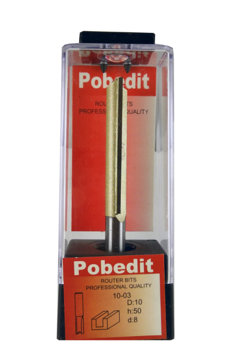 Фреза пазовая прямая D-10 мм (10*50мм), d-8 мм Pobedit P-1003-08У-1050 Фреза пазовая прямая D-10 мм (10*50мм), d-8 мм Pobedit P-1003-08У-1050