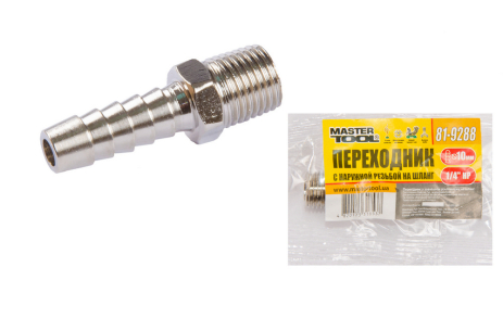 Перехідник із зовнішнім різьбленням 1/4" - шланг 10 мм MASTERTOOL 81-9288 Перехідник із зовнішнім різьбленням 1/4" - шланг 10 мм MASTERTOOL 81-9288
