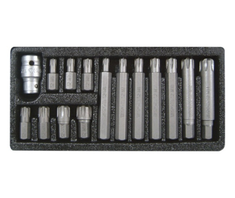 Набір викруткових насадок Ribe M6-M14 з перехідником 1/2" 15 шт Yato YT-0419 Набір викруткових насадок Ribe M6-M14 з перехідником 1/2" 15 шт Yato YT-0419