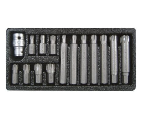 Набір викруткових насадок Ribe M6-M14 з перехідником 1/2" 15 шт Yato YT-0419 Набір викруткових насадок Ribe M6-M14 з перехідником 1/2" 15 шт Yato YT-0419
