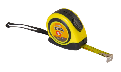 Рулетка 3 м×16 мм автоматический фиксатор полотна покрытие TPR MASTERTOOL 65-3016 Рулетка 3 м×16 мм автоматический фиксатор полотна покрытие TPR MASTERTOOL 65-3016