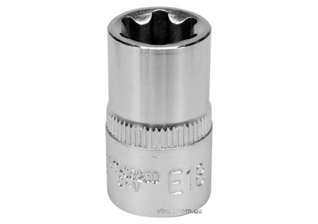 Головка торцевая : "TORX" E18, квадрат - 1/2", CrV, DIN 2124 [Блистер] YaTo YT-05250