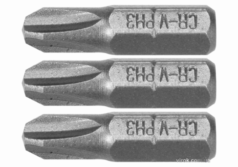 Насадки викруткові STHOR "Phillips" PH1 PH2 PH3 x 25 мм HEX 1/4" Cr-V 3 шт Vorel 65461 Насадки викруткові STHOR "Phillips" PH1 PH2 PH3 x 25 мм HEX 1/4" Cr-V 3 шт Vorel 65461