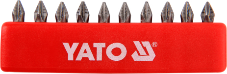 Набір біт хрестових PН1 1/4" 25 мм 10 шт Yato YT-0474 Набір біт хрестових PН1 1/4" 25 мм 10 шт Yato YT-0474