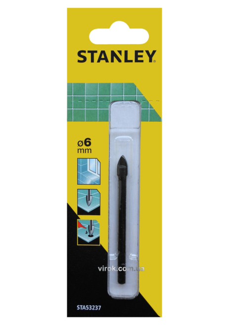 Свердло по керамічній плитці 6 мм Stanley STA53237-QZ Свердло по керамічній плитці 6 мм Stanley STA53237-QZ