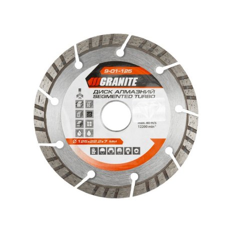 Диск алмазный SEGMENTED TURBO 125×2.2 мм 22-24% 12200 об/мин MASTERTOOL 9-01-125 Диск алмазный SEGMENTED TURBO 125×2.2 мм 22-24% 12200 об/мин MASTERTOOL 9-01-125