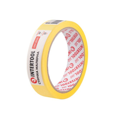 Стрічка малярна 25мм, 20м, жовта INTERTOOL DM-2520