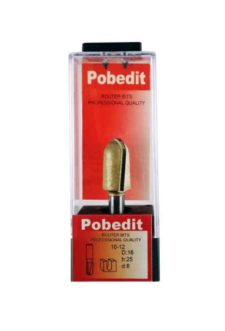 Фреза пазовая галтельная D-16 мм, d-8 мм, h-30 мм Pobedit P-1012-08-16