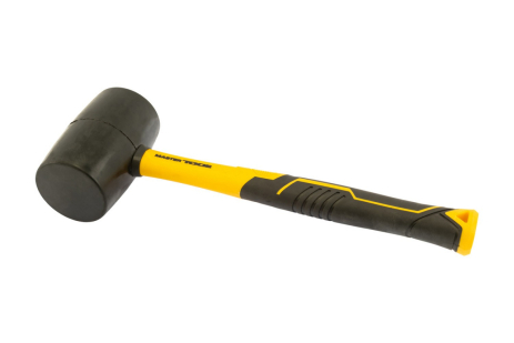 Киянка резиновая Ø57 мм, 450 г, фиберглассовая рукоятка черная MASTERTOOL 02-2302 Киянка резиновая Ø57 мм, 450 г, фиберглассовая рукоятка черная MASTERTOOL 02-2302