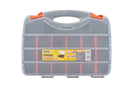 Органайзер двосторонній із ручкою 15" 380х290х80 мм 30 секцій MASTERTOOL 79-3130 Органайзер двосторонній із ручкою 15" 380х290х80 мм 30 секцій MASTERTOOL 79-3130