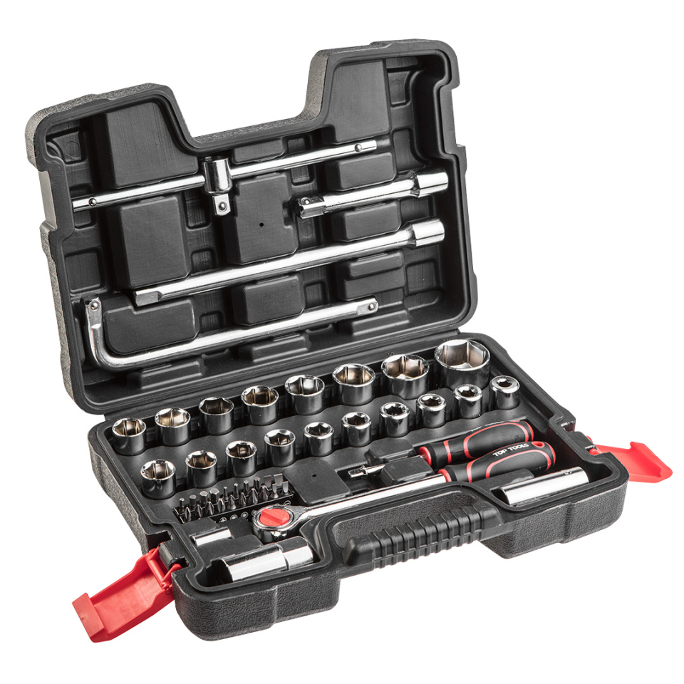 Набір ключів торцевих 1/4”, 1/2” 47 шт. Top Tools 38D550 Набір ключів торцевих 1/4”, 1/2” 47 шт. Top Tools 38D550