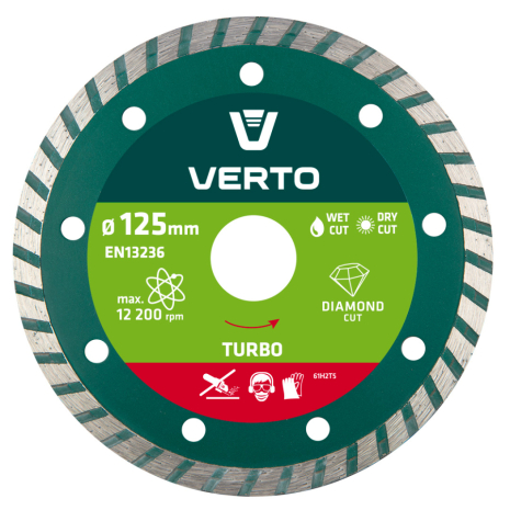 Диск діамантовий, 125 x 22.2мм, turbo VERTO 61H2T5 Диск діамантовий, 125 x 22.2мм, turbo VERTO 61H2T5