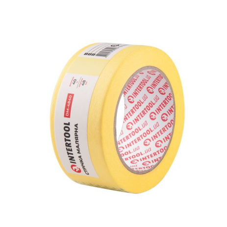 Стрічка малярна 48мм, 40м, жовта INTERTOOL DM-4840