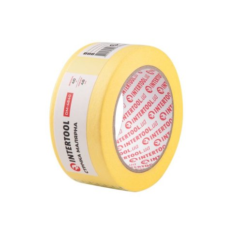 Стрічка малярна 48мм, 40м, жовта INTERTOOL DM-4840